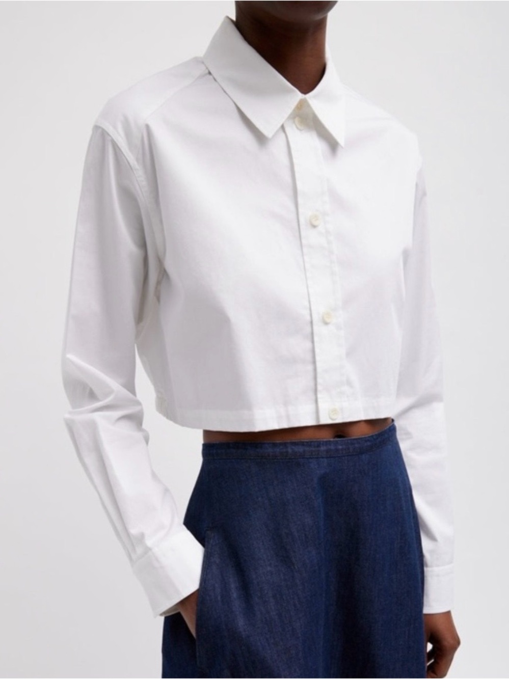 Tibi Eco Poplin Cropped Shirt - Picture 3 of 8